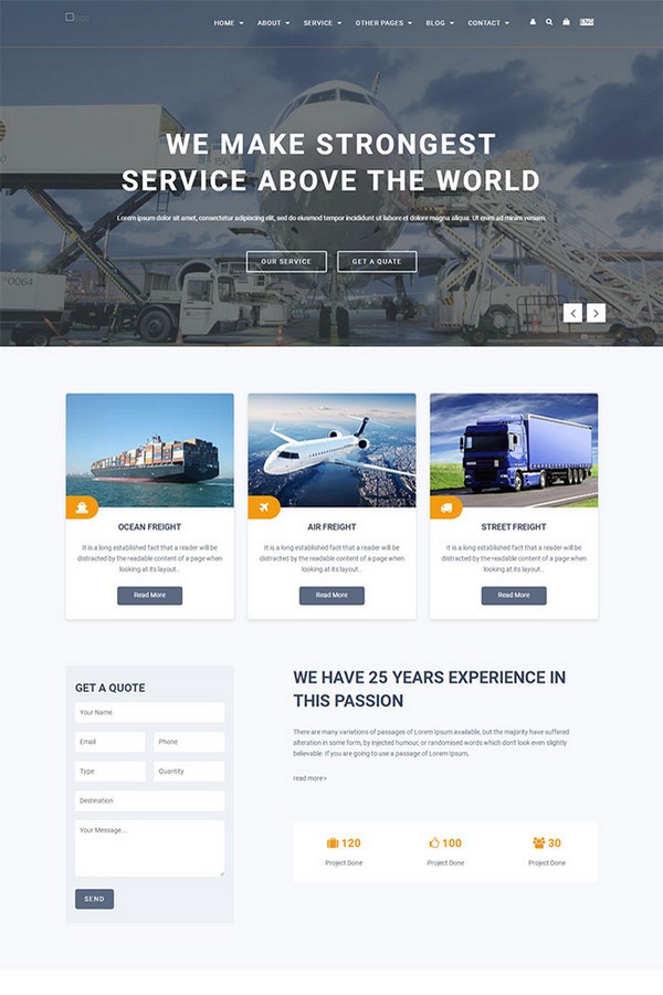 物流运输公司网站模板