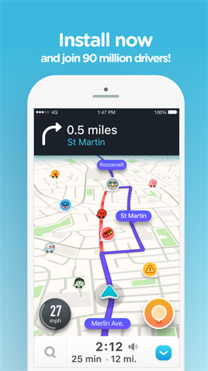 Waze中文版导航地图 v4.98.0.1 app